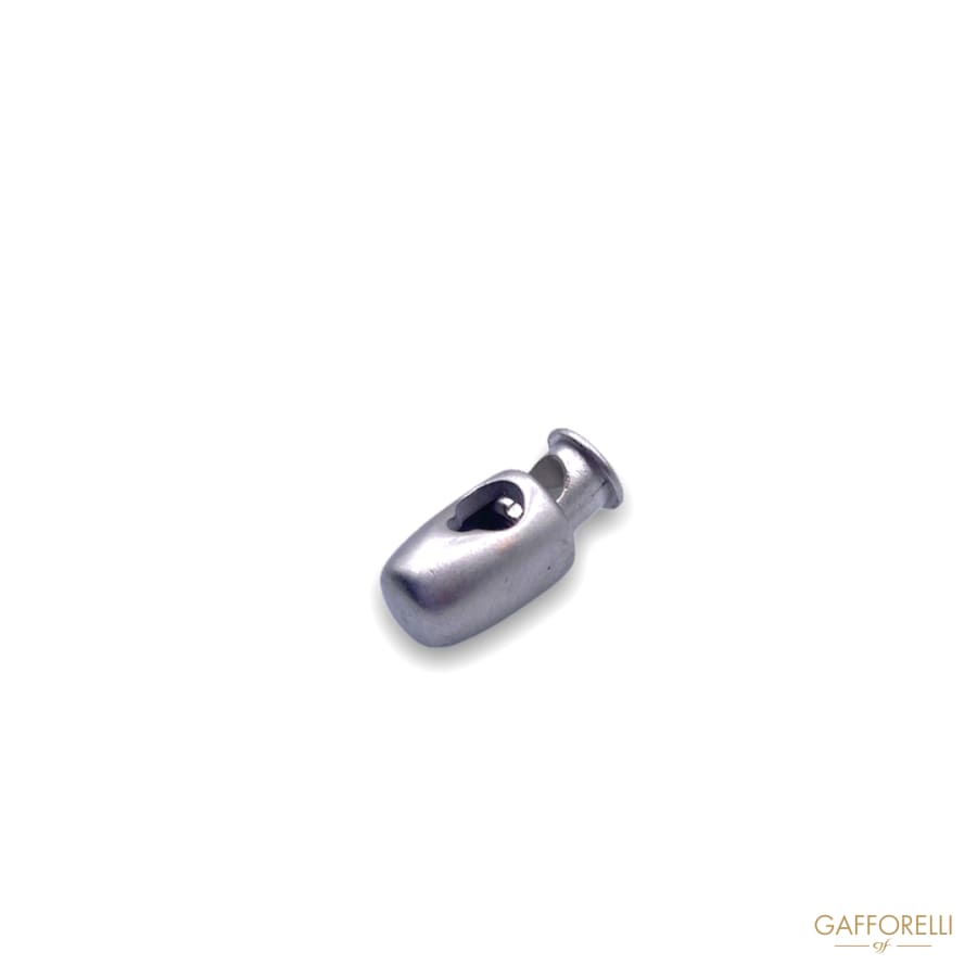 Classic one Hole Matte Silver Cord Stopper V63 - Gafforelli