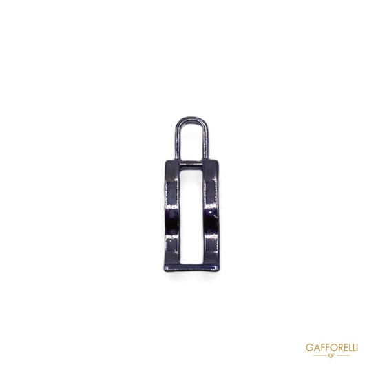 Classic Wavy Zip Puller with Gunmetal Open Center 2052