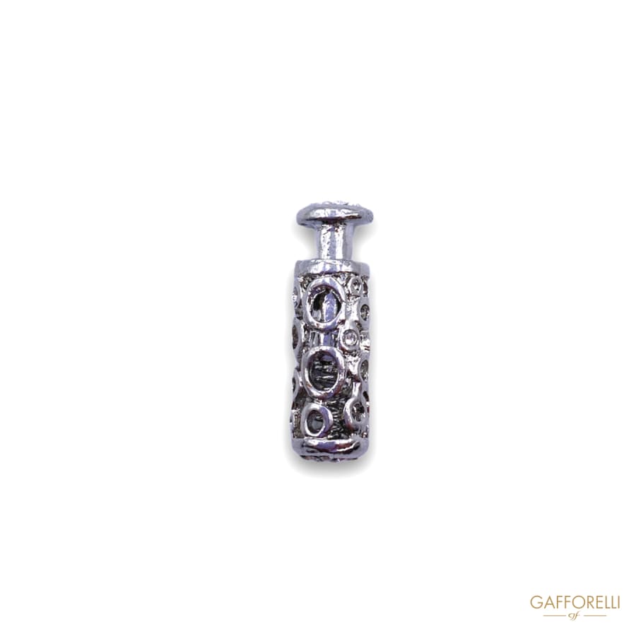Cord Stopper in Perforated Metal with Rhinestones 5522