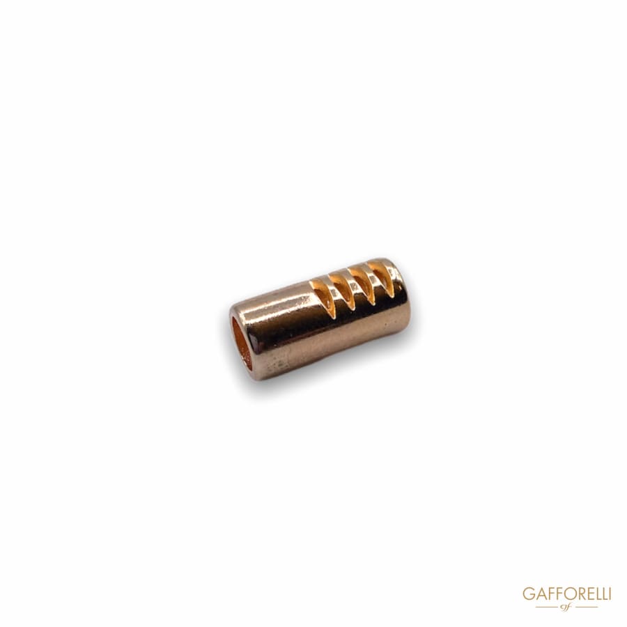 Cylindrical Gold Cord Stopper with Details 2415