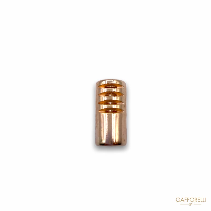 Cylindrical Gold Cord Stopper with Details 2415