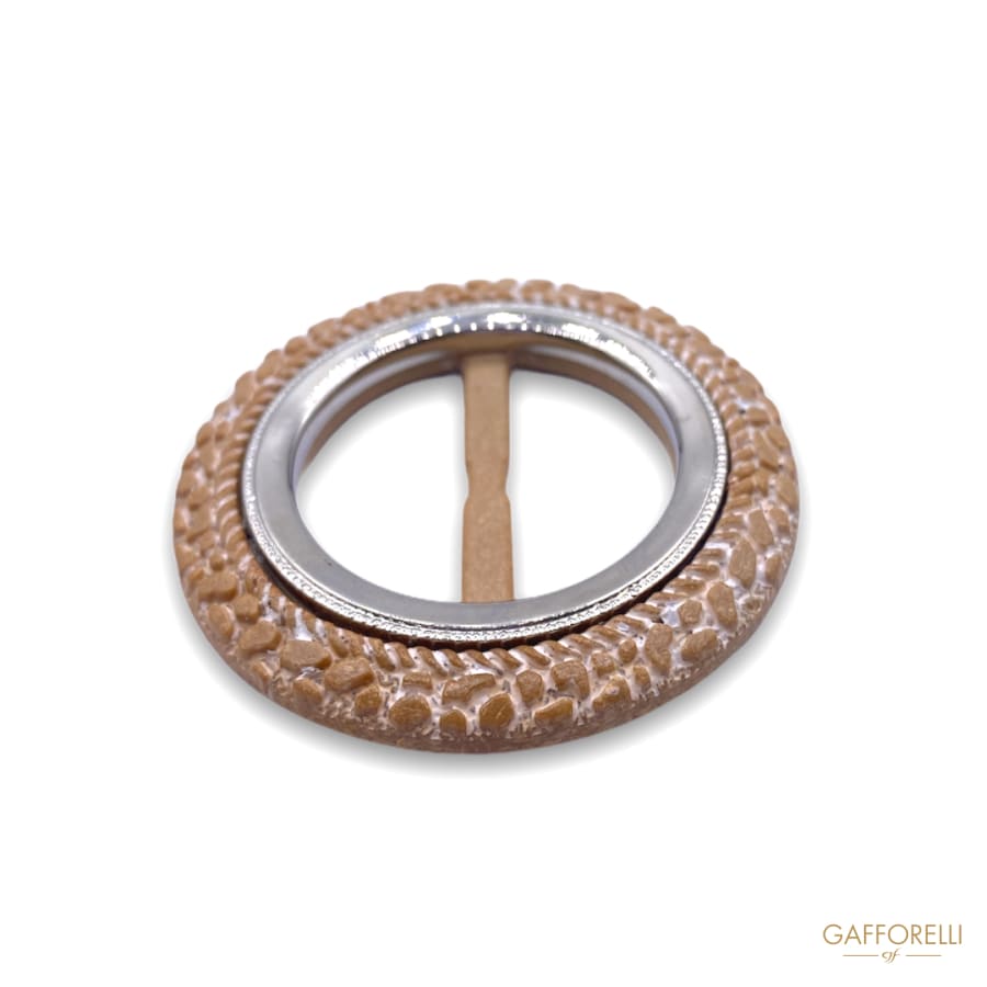 Decorated Wood-effect Polyester Buckle D242 - Gafforelli Srl