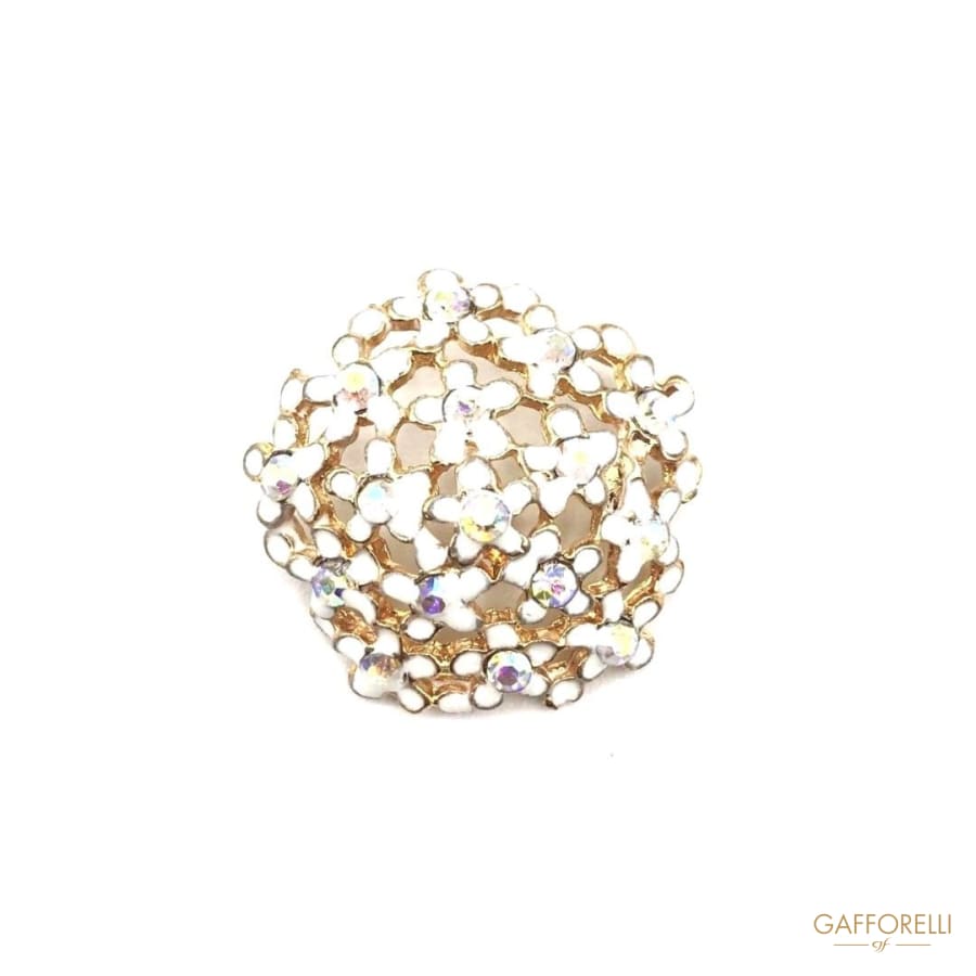 Elegant Button With Frame Of Flowers - A102 Gafforelli Srl