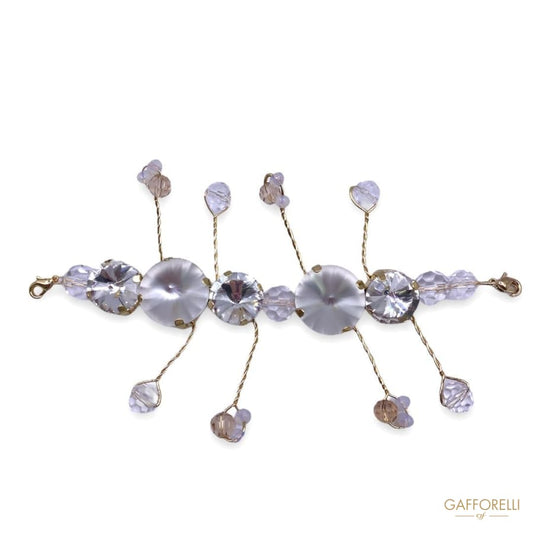 Elegant Matt Effect Stone and Rhinestones Neckline 9236