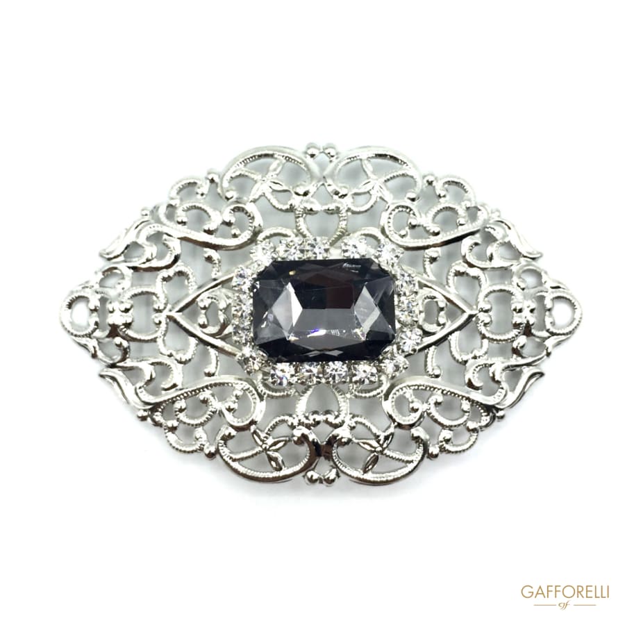 Elegant Nikel Plaque with Rhinestones 6 Cm - Art. 232 u