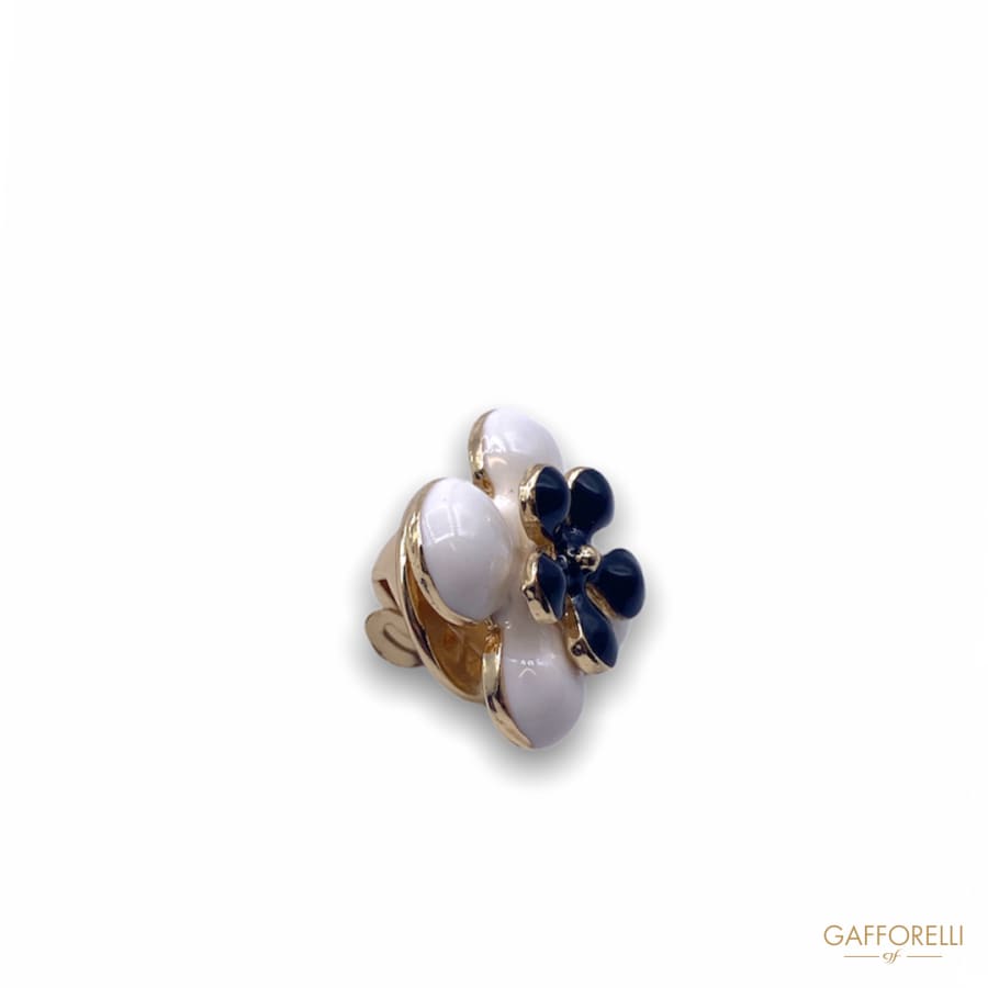 Enameled Flower Pins with Butterfly Closure 2851 c