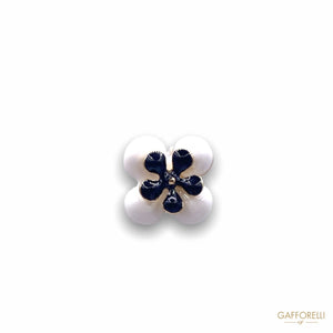 Enameled Flower Pins with Butterfly Closure 2851 c
