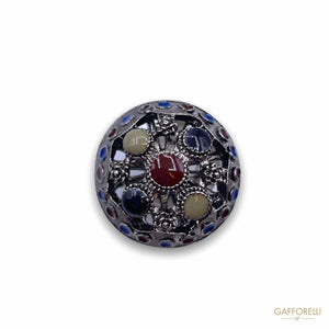 Ethnic Metal Button B135 - Gafforelli Srl ETHNIC STYLE •