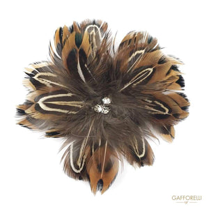 Feather Brooch With Central Rhinestones - Art. H149 brooches