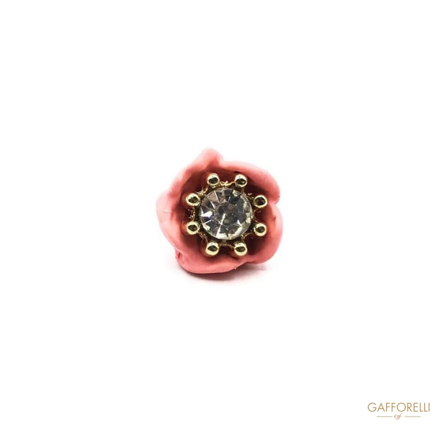 Flower Button with Central Rhinestone - Art. A260 shirt