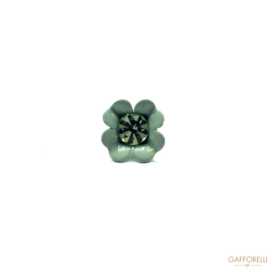 Flower Buttons With Central Swarovski Rhinestone - Art. 9135