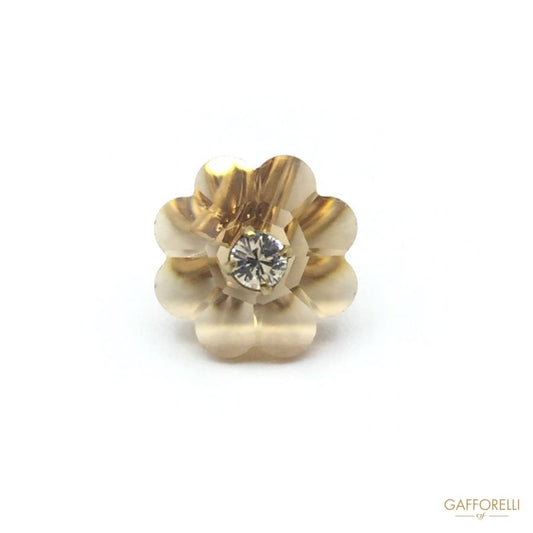 Flower Buttons Glassed with Micro Swarovski Stone in Centre