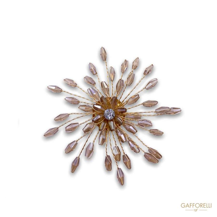 Flower Explosion Brooch with Iron Wire Beads and Central
