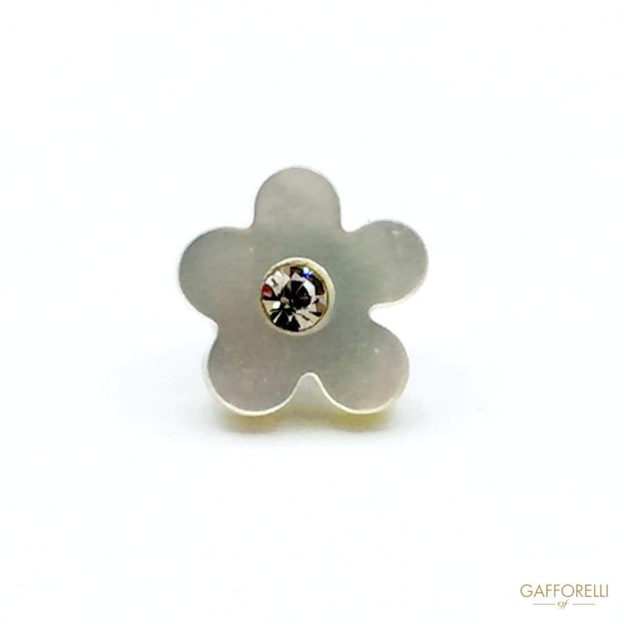 Flower Mother of Peal Buttons with Swarovski Stone - Art.