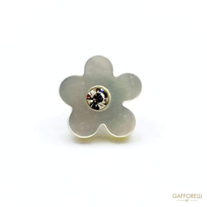 Flower Mother of Peal Buttons with Swarovski Stone - Art.