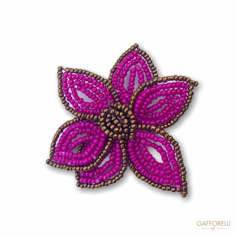Flower Shaped Brooch with Colored Beads H276 - Gafforelli