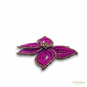 Flower Shaped Brooch With Colored Beads H276 - Gafforelli
