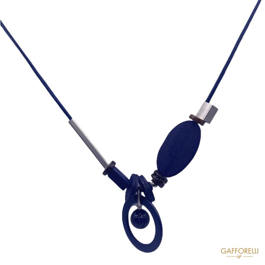 Geometric Necklace with Wire Caucciù C279 - Gafforelli Srl