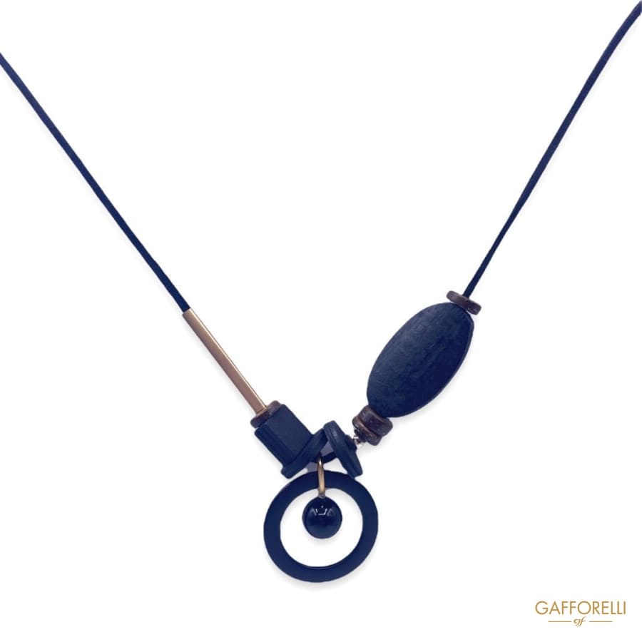 Geometric Necklace with Wire Caucciù C279 - Gafforelli Srl
