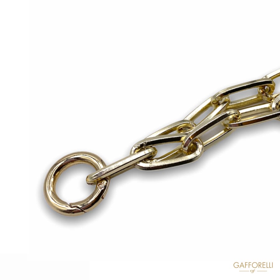 Gold Color Steel Chain Bracelet with Ring Detail Closure 03