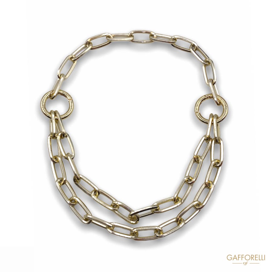 Gold-colored Steel Chain Necklace With Clasp And Ring Detail