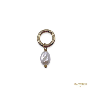 Gold Pearl Pendant With Carabiner Ring D315 - Gafforelli Srl