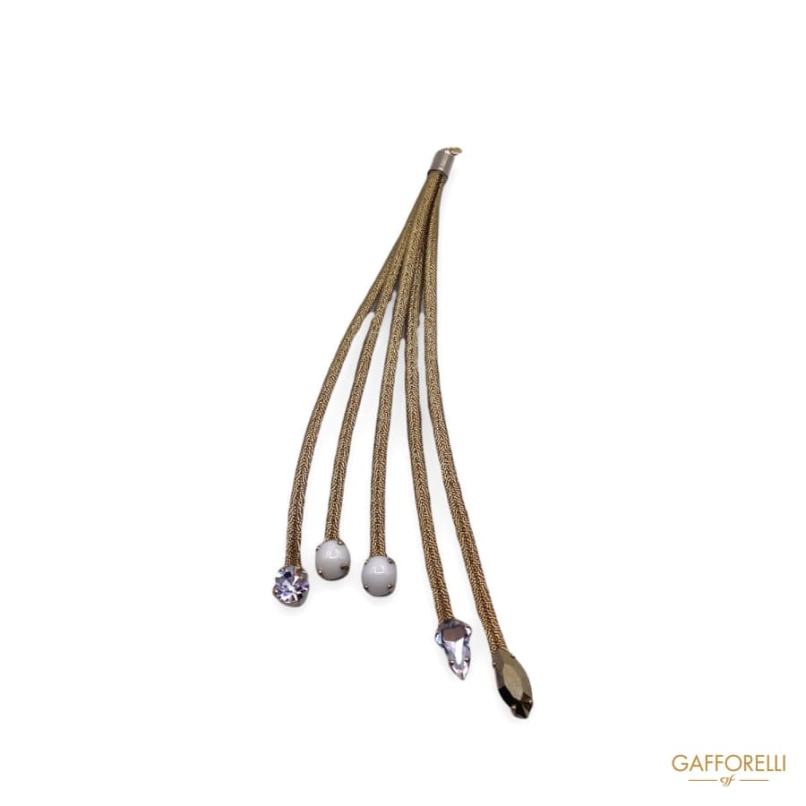 Golden Rope Tassel With Stones H191 - Gafforelli Srl tassels