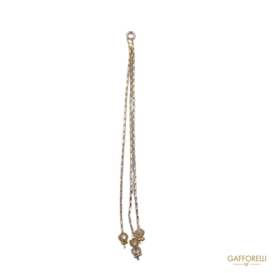 Golden Tassel with Chain and Beads A444 - Gafforelli Srl