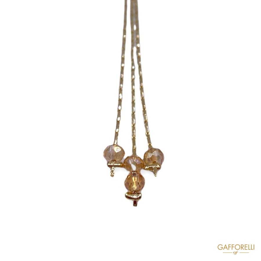 Golden Tassel With Chain And Beads A444 - Gafforelli Srl