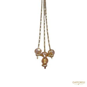 Golden Tassel With Chain And Beads A444 - Gafforelli Srl
