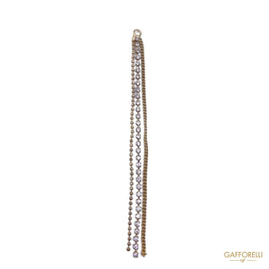 Golden Tassel With Chain And Strass A442 - Gafforelli Srl