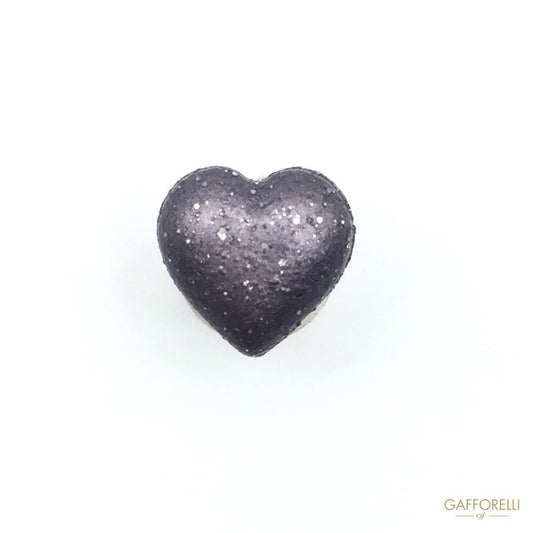 Heart Buttons Lurex Painted with Glitters - Art. 0121 Gl