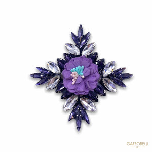 Jewel Brooch with Lilac and White Rhinestones H234-