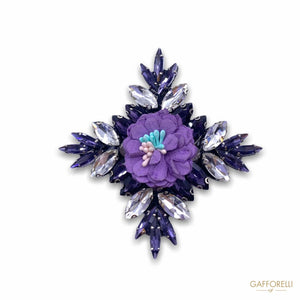 Jewel Brooch With Lilac And White Rhinestones H234-