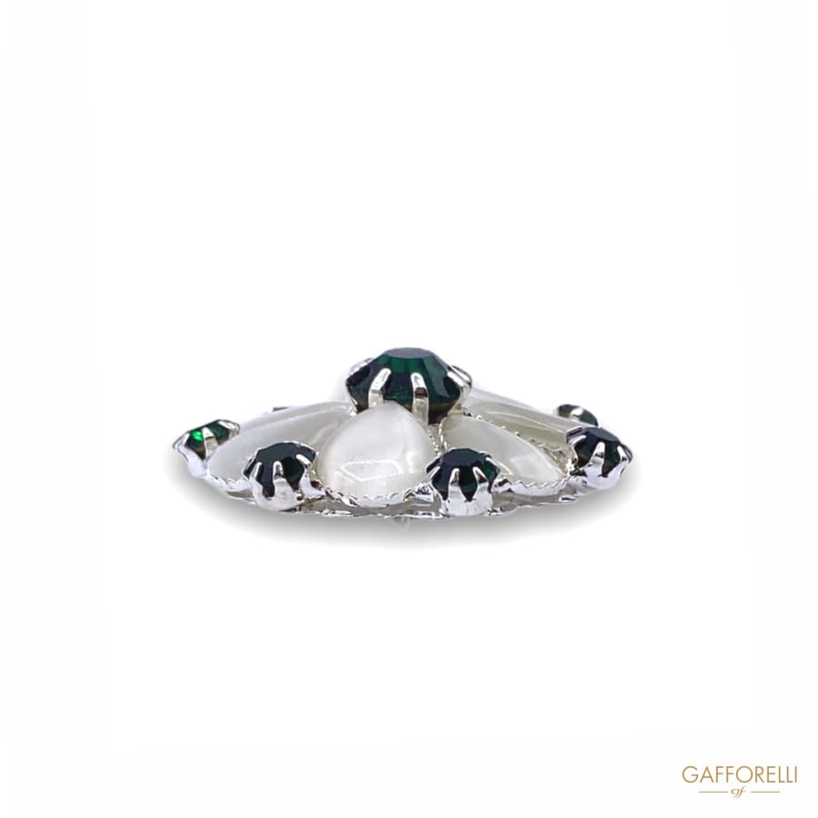 Jewel Button With Stones And Swarovski A454 - Gafforelli Srl