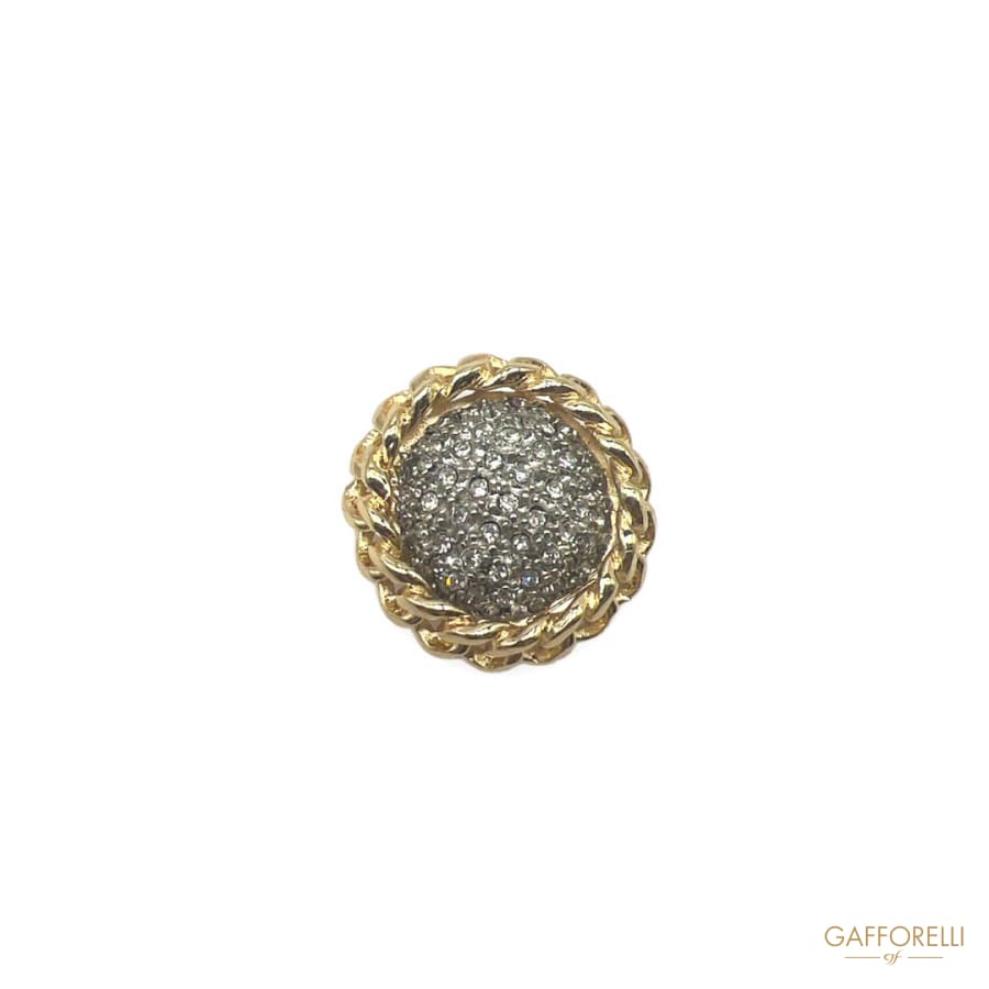 Jewel Button Studded With Swarovski Rhinestones And Chain
