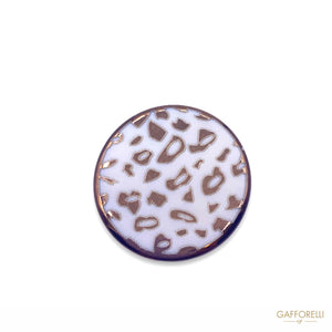 Laser Cut Polyester Button With Leopard Print D235 -