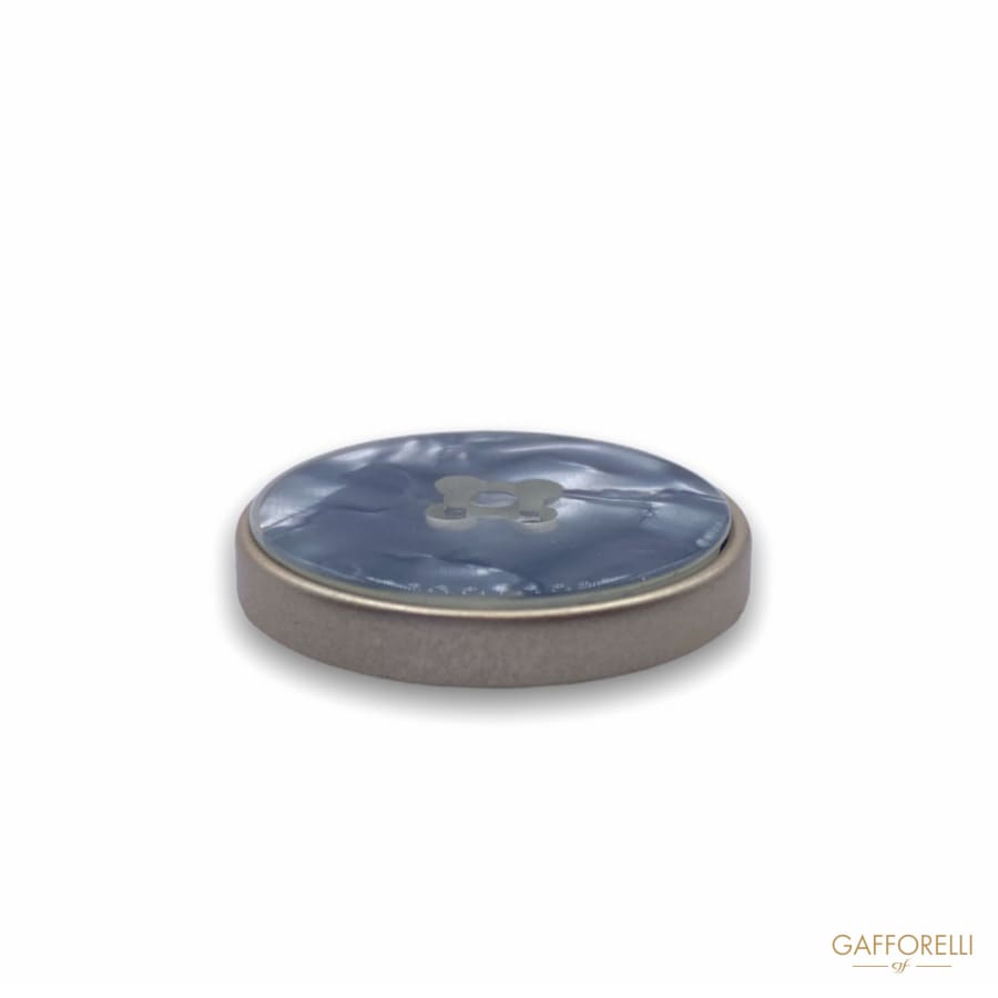 Marble Effect Polyester Button D275 - Gafforelli Srl BLU •