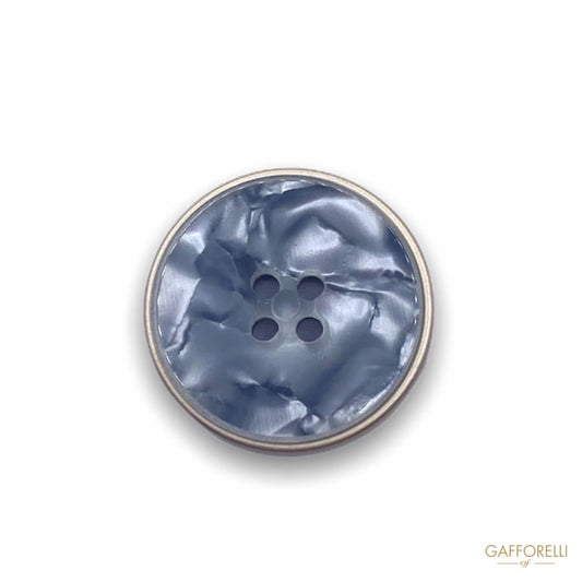 Marble Effect Polyester Button D275 - Gafforelli Srl BLU