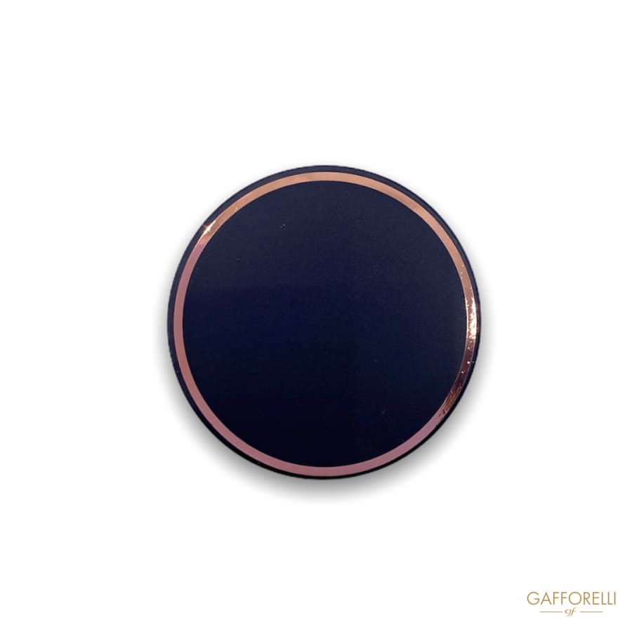 Matte Black Metal Button With Gold Edge B131 - Gafforelli
