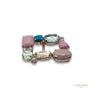 Metal Buckle With Colored Stones And Swarovski 5787 -