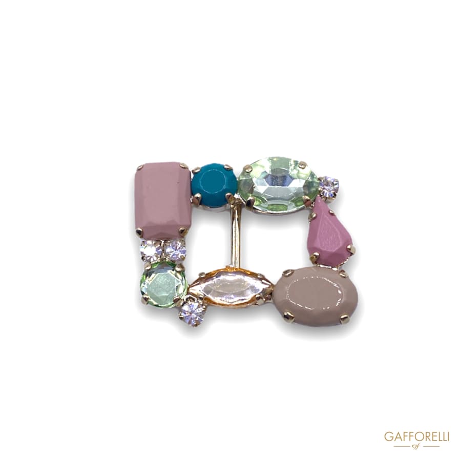 Metal Buckle with Colored Stones and Swarovski 5787