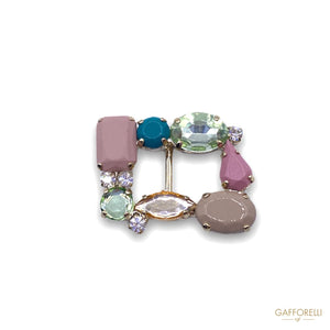 Metal Buckle With Colored Stones And Swarovski 5787 -