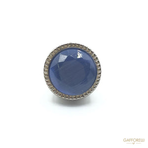 Metal Button With Central Matt Glass - Art. 9037 glass