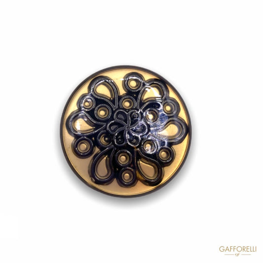 Metal Button with Flower Effect B166 - Gafforelli Srl