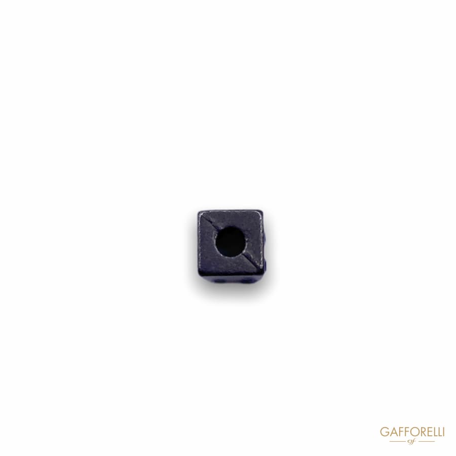 Metal Cord End Square Shape with Rhinestones 5572