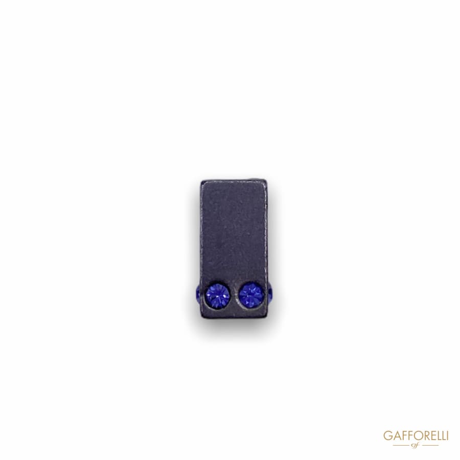 Metal Cord End Square Shape with Rhinestones 5572