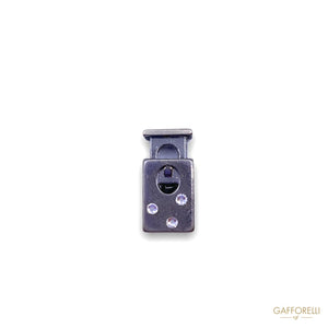 Metal Cord Stopper Decorated with Rhinestones 2428