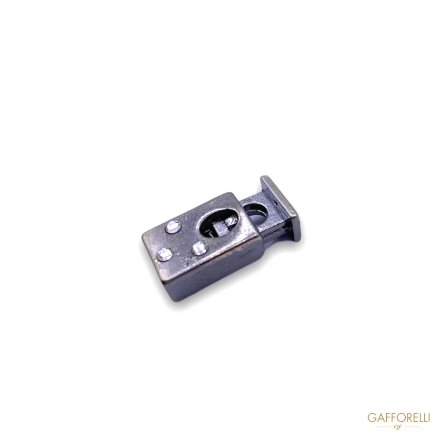 Metal Cord Stopper Decorated with Rhinestones 2428