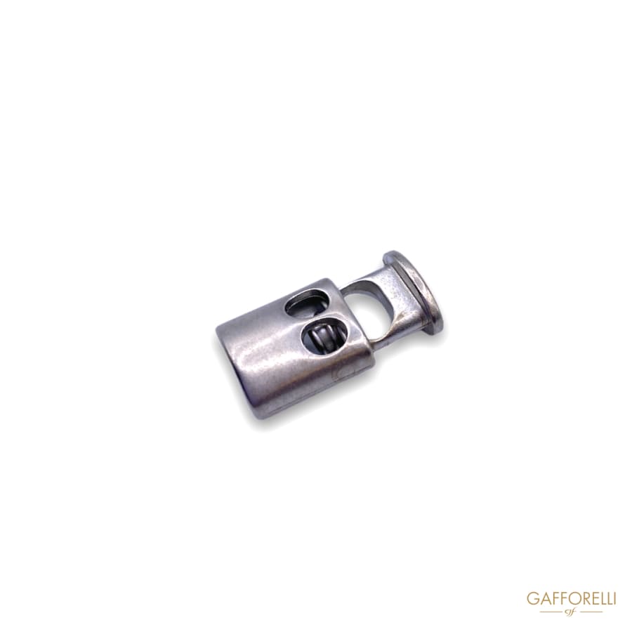 Metal Cord Stopper with Two Holes in Matt Silver Color 0988